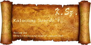 Kalocsay Szeráf névjegykártya